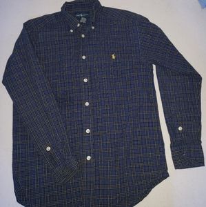 Blue and yellow plaid  Button down